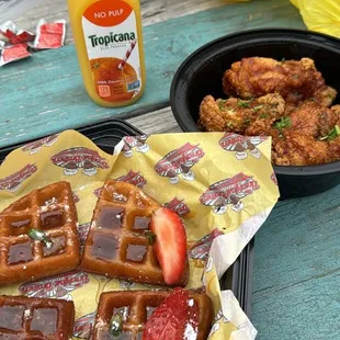 Chicken and Chicken &amp; Deep Fried Waffles