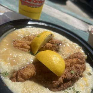 fried chicken and grits