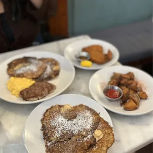 OG Oatmeal Griddle Cakes, The Classic, Crispy Chicken Cutlet, Home Fries