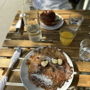 Outmeal griddle cake with chocolate
