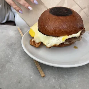 Sausage breakfast sandwich