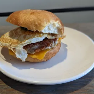 Breakfast sandwich.