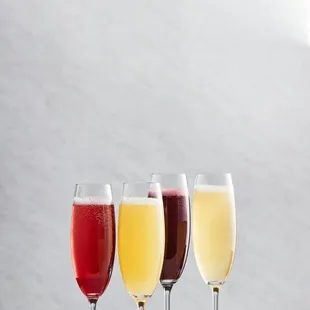 three glasses of fruit juice