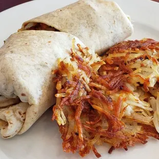 Chorizo Burrito with Hashbrowns