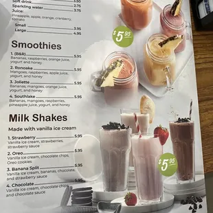 Beverage menu