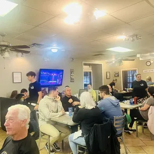 Full restaurant Saturday morning rush