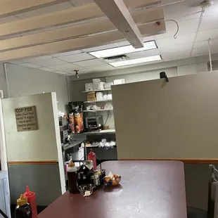 The kitchen is right back there. Very small but they get the job done