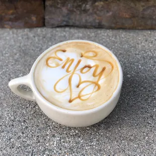 Enjoy a Salted Carmel-white chocolate latte.