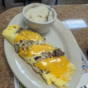 Meat lovers omelette