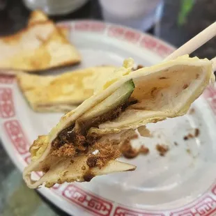 Egg Pancake with Pork Floss