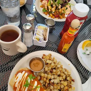 Breakfast burritos and vegan hash