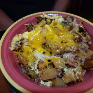 Not good. Corned beef bowl. Out of a can and barely any egg.