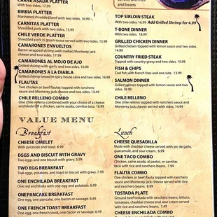 Breakfast &amp; Lunch Menu