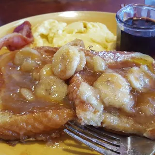 Banana Foster French Toast and Eggs
