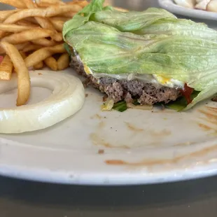 Burger in lettuce wrap