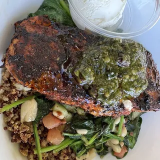 Blackened Salmon Quinoa Spinach Bowl *GF