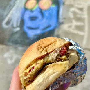 breakfast sandwich with bacon