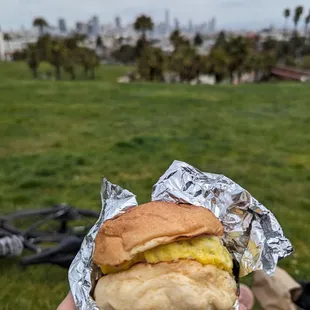 Breakfast sandwich at Dolores Park