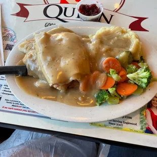 Hot Roast Turkey Entree.  In Jan 2022 it was $11.00! and very comforting!