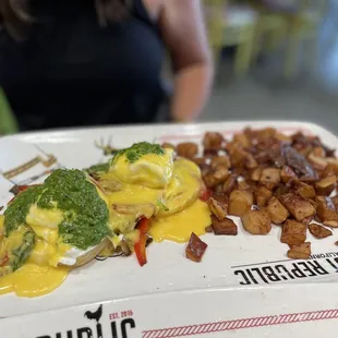 She loved her pesto eggs Benedict