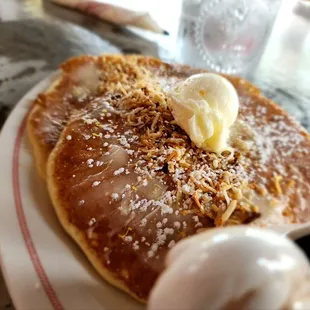 Lemon coconut pancakes