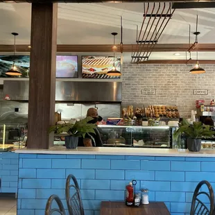 a view of the dining area