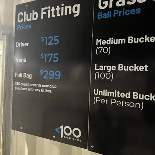 Club Fitting Prices