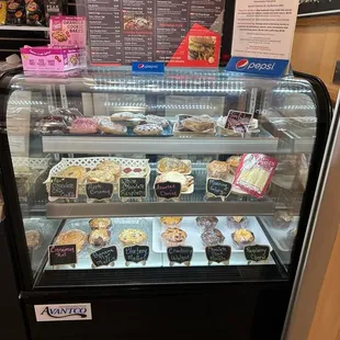 Fresh muffins, danish, brownies and cookies