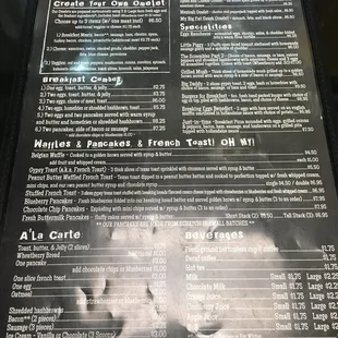 menu