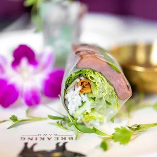 Grilled Pork Spring Rolls AKA Nem Nướng Cuon cross-section