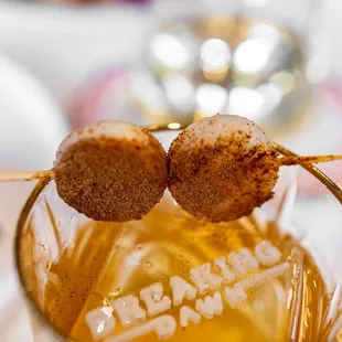 Oak &amp; Orchard ($20) Coconut Fat-Washed Angle's (sic) Envy Bourbon, Spiced Pear, Maple, Jamaican #1 Bitters, &amp; Orange Bitters