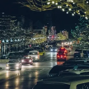Downtown Lawrence during Christmas