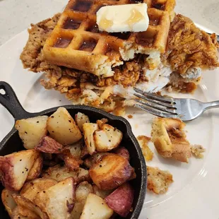 waffles, food