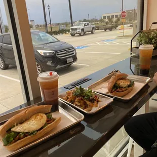 Tofu and Enoki Mushroom Banh Mi and Grilled Chicken Banh Mi