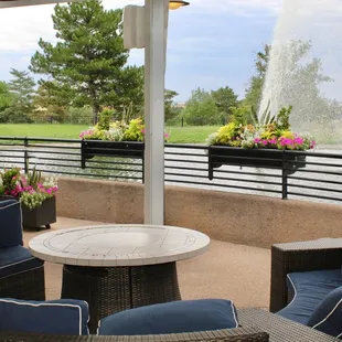 The restaurant is located on the General Lobby floor of the hotel and is an indoor/outdoor restaurant and beer garden.