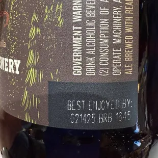 Expired beer served at this location