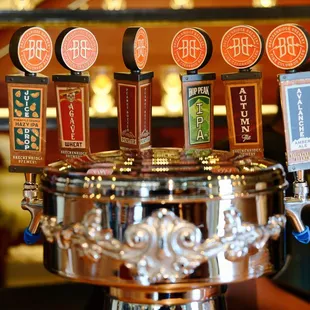 a close up of a beer tap