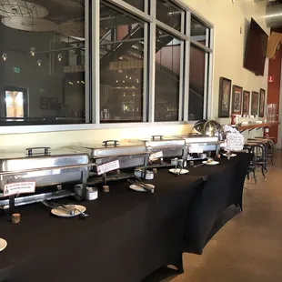 Lunch buffet for private event thru Breckinridge Brewery - Nashville hot sliders, burger sliders, pulled pork sliders