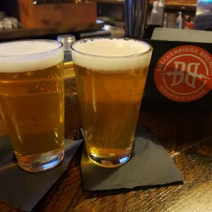 two glasses of beer