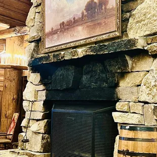 HUGE fireplace sitting area to sip cocktails