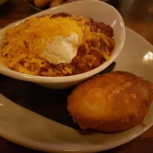 Bison chili and cornbread