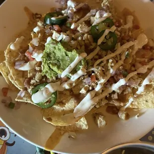 Shareable nachos with chicken