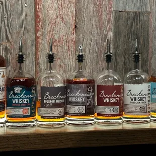 a selection of whiskeys