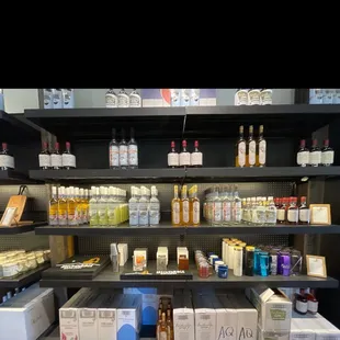 the shelves of the store