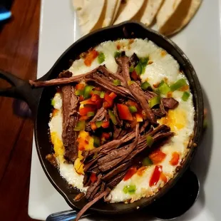 Melted cheese with brisket