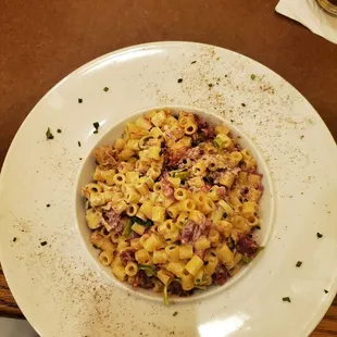 Tubetti &amp; Cheese pasta with  corned brisket.  It was a very large serving but it was good!