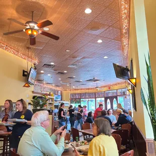 people eating at a restaurant