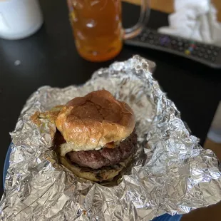 The Parisian Burger (take out... didn&apos;t get the beer there)