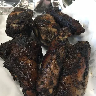 Jerk wings reheated and ok, dry ...not impressed