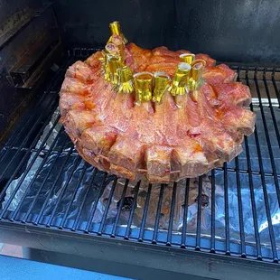 This is the Crown Roast just starting the cook